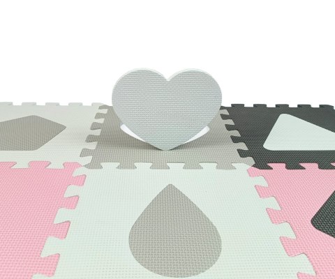 Milly Mally Mata piankowa puzzle Jolly 4x4 Shapes - Pink Grey Milly Mally Mata piankowa puzzle Jolly 4x4 Shapes - Pink Grey