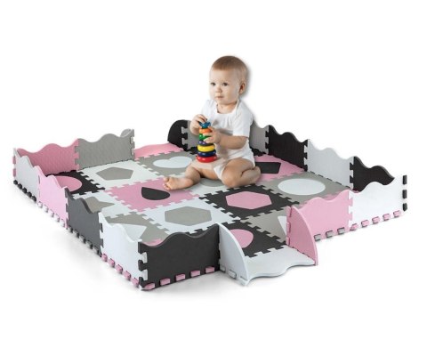 Milly Mally Mata piankowa puzzle Jolly 4x4 Shapes - Pink Grey Milly Mally Mata piankowa puzzle Jolly 4x4 Shapes - Pink Grey