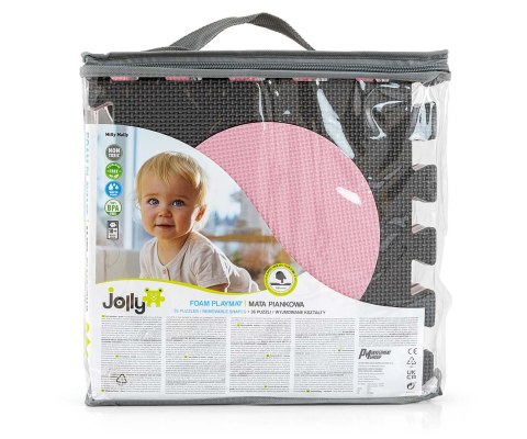 Milly Mally Mata piankowa puzzle Jolly 4x4 Shapes - Pink Grey Milly Mally Mata piankowa puzzle Jolly 4x4 Shapes - Pink Grey