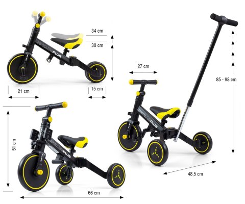 Milly Mally Milly Mally Rowerek 4w1 Optimus Plus Black Milly Mally Milly Mally Rowerek 4w1 Optimus Plus Black