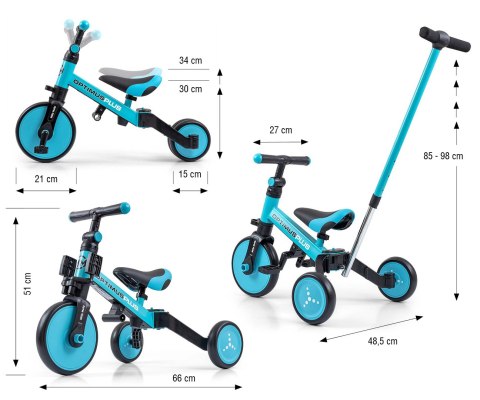 Milly Mally Milly Mally Rowerek 4w1 Optimus Plus Blue Milly Mally Milly Mally Rowerek 4w1 Optimus Plus Blue