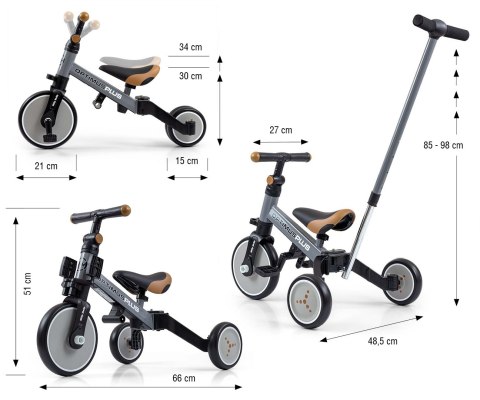 Milly Mally Milly Mally Rowerek 4w1 Optimus Plus Grey Milly Mally Milly Mally Rowerek 4w1 Optimus Plus Grey