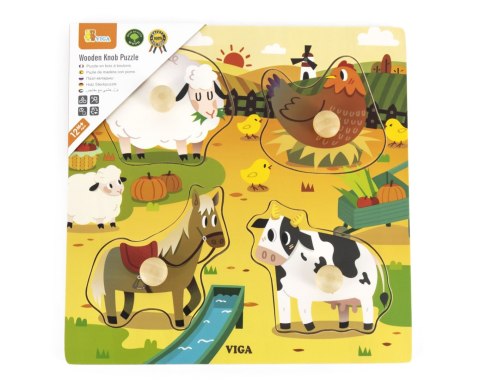 Viga Viga 44592 Puzzle z uchwytami - farma Viga Viga 44592 Puzzle z uchwytami - farma