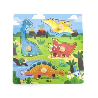 Viga Viga 44596 Puzzle z uchwytami - Dinozaury