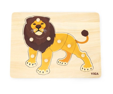 Viga Viga 44602 Puzzle na podkładce z uchwytami - Lew Viga Viga 44602 Puzzle na podkładce z uchwytami - Lew