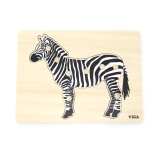 Viga Viga 44603 Puzzle na podkładce z uchwytami - Zebra