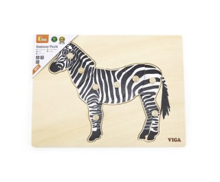 Viga Viga 44603 Puzzle na podkładce z uchwytami - Zebra