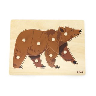 Viga Viga 44606 Puzzle na podkładce z uchwytami - Miś
