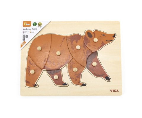 Viga Viga 44606 Puzzle na podkładce z uchwytami - Miś Viga Viga 44606 Puzzle na podkładce z uchwytami - Miś