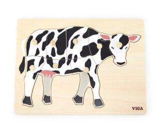Viga Viga 44608 Puzzle na podkładce z uchwytami - Krowa