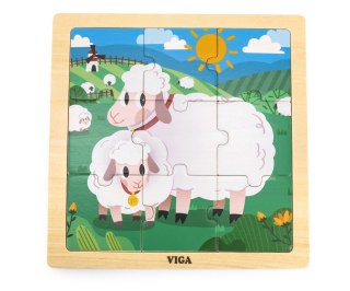 Viga Viga 44622 Puzzle na podkładce 9 elementów - Owca