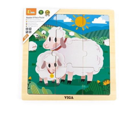 Viga Viga 44622 Puzzle na podkładce 9 elementów - Owca Viga Viga 44622 Puzzle na podkładce 9 elementów - Owca
