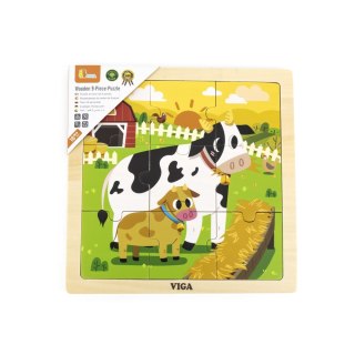 Viga Viga 44623 Puzzle na podkładce 9 elementów - Krowa