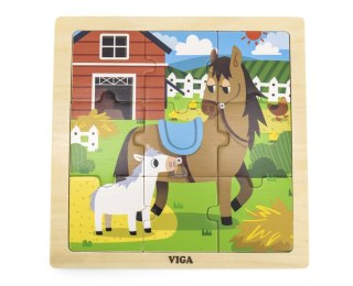 Viga Viga 44624 Puzzle na podkładce 9 elementów - koń