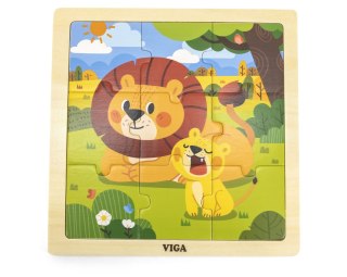 Viga Viga 44627 Puzzle na podkładce 9 elementów - lew