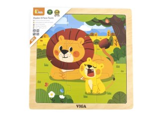 Viga Viga 44627 Puzzle na podkładce 9 elementów - lew
