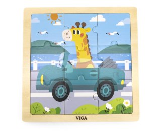 Viga Viga 44629 Puzzle na podkładce 9 elementów - auto