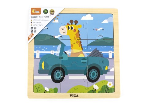 Viga Viga 44629 Puzzle na podkładce 9 elementów - auto Viga Viga 44629 Puzzle na podkładce 9 elementów - auto