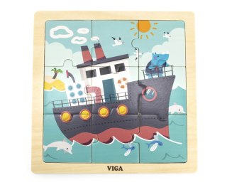 Viga Viga 44630 Puzzle na podkładce 9 elementów - statek