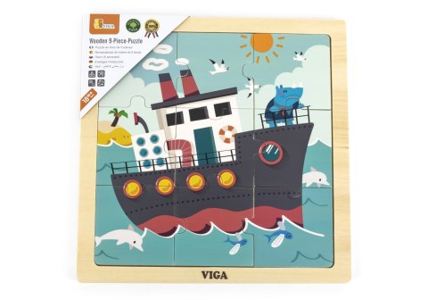 Viga Viga 44630 Puzzle na podkładce 9 elementów - statek Viga Viga 44630 Puzzle na podkładce 9 elementów - statek