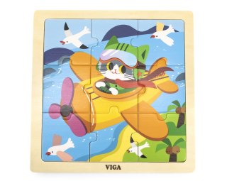 Viga Viga 44632 Puzzle na podkładce 9 elementów - samolot