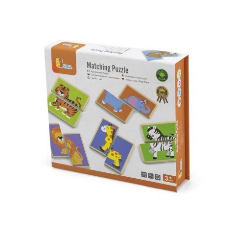 Viga Viga 50842 Puzzle dopasowanka - dzikie zwierzęta Viga Viga 50842 Puzzle dopasowanka - dzikie zwierzęta