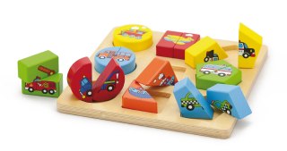 Viga Viga 59586 Układanka 2w1 Puzzle - pojazdy