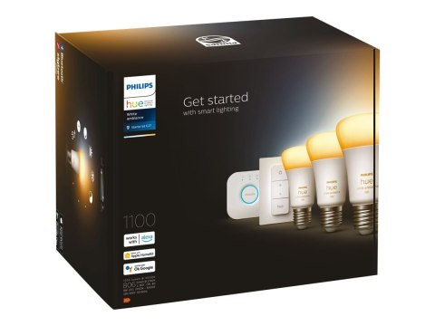 Philips Hue | WA Starter Kit 11W A60 E27 3szt, Bridge, Switch | E27 | 11 W | Ciepła do chłodnej bieli 2200-6500K + 16 milionów k Philips Hue | WA Starter Kit 11W A60 E27 3szt, Bridge, Switch | E27 | 11 W | Ciepła do chłodnej bieli 2200-6500K + 16 milionów k