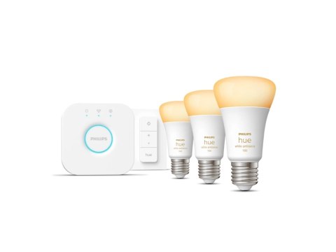 Philips Hue | WA Starter Kit 11W A60 E27 3szt, Bridge, Switch | E27 | 11 W | Ciepła do chłodnej bieli 2200-6500K + 16 milionów k Philips Hue | WA Starter Kit 11W A60 E27 3szt, Bridge, Switch | E27 | 11 W | Ciepła do chłodnej bieli 2200-6500K + 16 milionów k