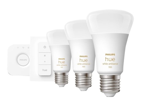 Philips Hue | WA Starter Kit 11W A60 E27 3szt, Bridge, Switch | E27 | 11 W | Ciepła do chłodnej bieli 2200-6500K + 16 milionów k Philips Hue | WA Starter Kit 11W A60 E27 3szt, Bridge, Switch | E27 | 11 W | Ciepła do chłodnej bieli 2200-6500K + 16 milionów k