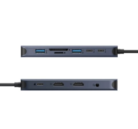 Hyper HyperDrive EcoSmart Gen.2 Dual HDMI USB-C 11-in-1 Hub w 140 W PD3.1 Pass-Thru - For MST enabled devices Hyper HyperDrive EcoSmart Gen.2 Dual HDMI USB-C 11-in-1 Hub w 140 W PD3.1 Pass-Thru - For MST enabled devices