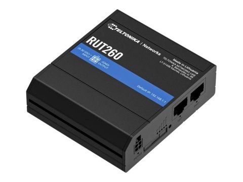 Teltonika RUT260 - router bezprzewodowy - WWAN - Wi-Fi - 3G, 4G - do montażu na szynie DIN | 2,4 GHz Teltonika RUT260 - router bezprzewodowy - WWAN - Wi-Fi - 3G, 4G - do montażu na szynie DIN | 2,4 GHz