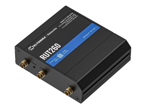 Teltonika RUT260 - router bezprzewodowy - WWAN - Wi-Fi - 3G, 4G - do montażu na szynie DIN | 2,4 GHz Teltonika RUT260 - router bezprzewodowy - WWAN - Wi-Fi - 3G, 4G - do montażu na szynie DIN | 2,4 GHz