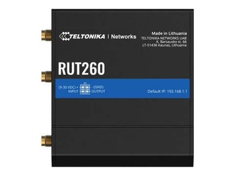 Teltonika RUT260 - router bezprzewodowy - WWAN - Wi-Fi - 3G, 4G - do montażu na szynie DIN | 2,4 GHz Teltonika RUT260 - router bezprzewodowy - WWAN - Wi-Fi - 3G, 4G - do montażu na szynie DIN | 2,4 GHz
