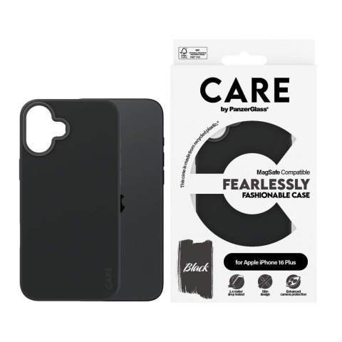 CARE by PanzerGlass Case Fashion Black MagSafe iPhone 16 Plus | CARE CARE by PanzerGlass Case Fashion Black MagSafe iPhone 16 Plus | CARE