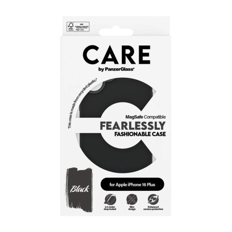 CARE by PanzerGlass Case Fashion Black MagSafe iPhone 16 Plus | CARE CARE by PanzerGlass Case Fashion Black MagSafe iPhone 16 Plus | CARE