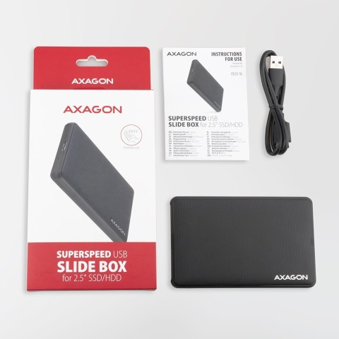 AXAGON Screwless USB 3.2 Gen 1 - SATA 6G external box for 2.5" SSD/HDD AXAGON Screwless USB 3.2 Gen 1 - SATA 6G external box for 2.5" SSD/HDD