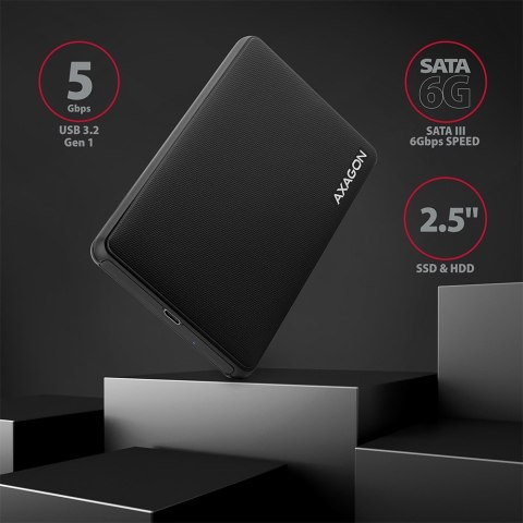 AXAGON Screwless USB 3.2 Gen 1 - SATA 6G external box for 2.5" SSD/HDD AXAGON Screwless USB 3.2 Gen 1 - SATA 6G external box for 2.5" SSD/HDD
