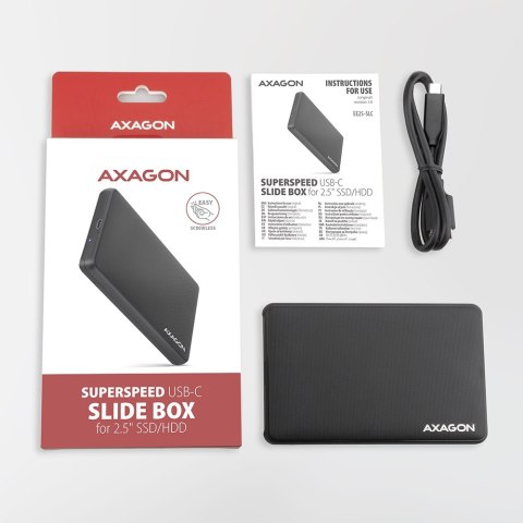 AXAGON Screwless USB 3.2 Gen 1 - SATA 6G external box for 2.5" SSD/HDD AXAGON Screwless USB 3.2 Gen 1 - SATA 6G external box for 2.5" SSD/HDD