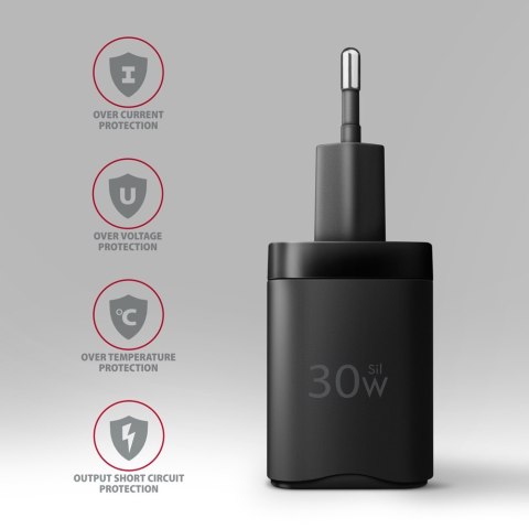 AXAGON Sil wallcharger 2x port (USB-A + USB-C), 30W | ACU-PQ30 AXAGON Sil wallcharger 2x port (USB-A + USB-C), 30W | ACU-PQ30