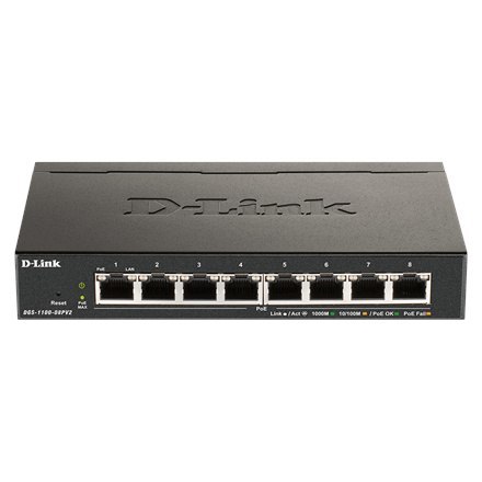 D-Link | 8-portowy przełącznik Gigabit PoE Smart Managed | DGS-1100-08PV2 | Zarządzany przez Internet | Desktop | Ilość portów 1 D-Link | 8-portowy przełącznik Gigabit PoE Smart Managed | DGS-1100-08PV2 | Zarządzany przez Internet | Desktop | Ilość portów 1