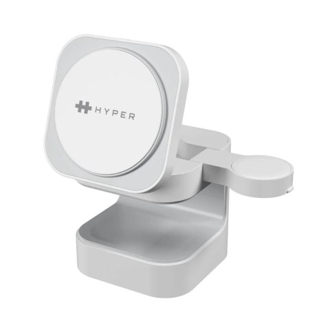 Magnetyczna podstawka ładująca Hyperjuice® Qi2 3 w 1, biała | Hyper Magnetyczna podstawka ładująca Hyperjuice® Qi2 3 w 1, biała | Hyper