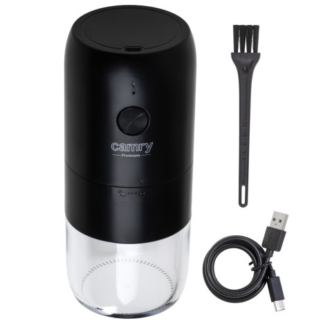 Bezprzewodowy elektryczny młynek do kawy Camry USB | CR 4302 | 25 W | Pojemność ziaren kawy 25-30 g | Czarny Bezprzewodowy elektryczny młynek do kawy Camry USB | CR 4302 | 25 W | Pojemność ziaren kawy 25-30 g | Czarny