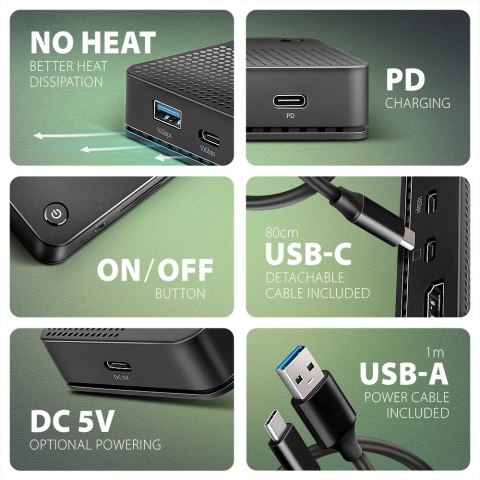 Stacja dokująca AXAGON HMC-U4 USB4, 3x USB-A, 2x USB-C, HDMI & DP 8K/30Hz, RJ-45, SD/mSD, audio, PD | AXAGON Stacja dokująca AXAGON HMC-U4 USB4, 3x USB-A, 2x USB-C, HDMI & DP 8K/30Hz, RJ-45, SD/mSD, audio, PD | AXAGON