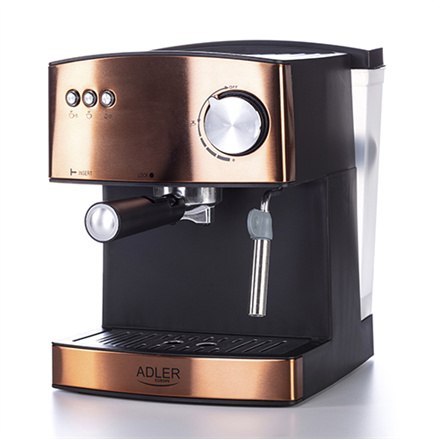 Adler | Ekspres do kawy espresso | AD 4404cr | Ciśnienie pompy 15 bar | Wbudowany spieniacz do mleka | Półautomatyczny | 850 W | Adler | Ekspres do kawy espresso | AD 4404cr | Ciśnienie pompy 15 bar | Wbudowany spieniacz do mleka | Półautomatyczny | 850 W |