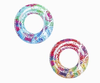 Bestway Bestway 36084 Koło do pływania z uchwytami Zawijasy Czerwono-Żółte 91cm