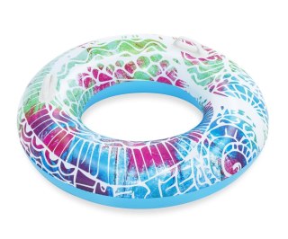 Bestway Bestway 36084 Koło do pływania z uchwytami Zawijasy Zielono-Niebieskie 91cm