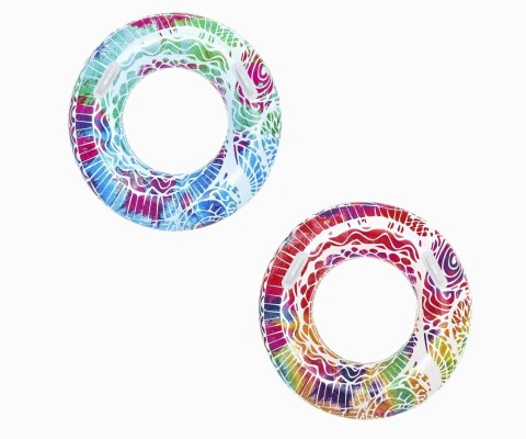 Bestway Bestway 36084 Koło do pływania z uchwytami Zawijasy Zielono-Niebieskie 91cm
