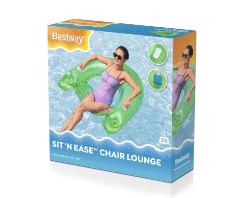 Bestway Bestway 43118 Fotel do pływania Sit'n Ease z uchwytami Zielone 1.52m x 0.99m Bestway Bestway 43118 Fotel do pływania Sit'n Ease z uchwytami Zielone 1.52m x 0.99m