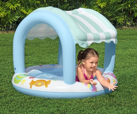 Bestway Bestway 52638 Basenik dmuchany z daszkiem i pompowanym dnem Cukierkowy Domek 1.04m x 84cm Bestway Bestway 52638 Basenik dmuchany z daszkiem i pompowanym dnem Cukierkowy Domek 1.04m x 84cm